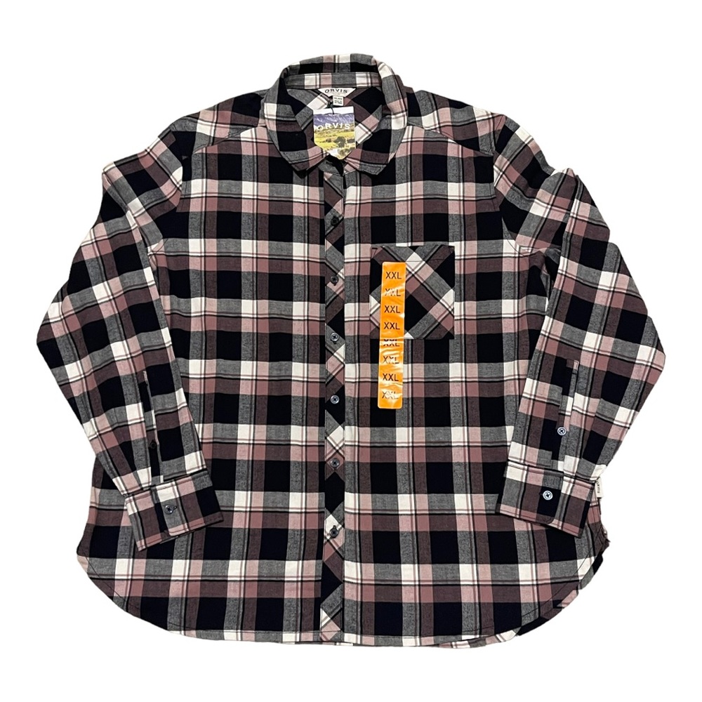 Orvis Plaid Flannel Button Down Shirt Size XXLarge New